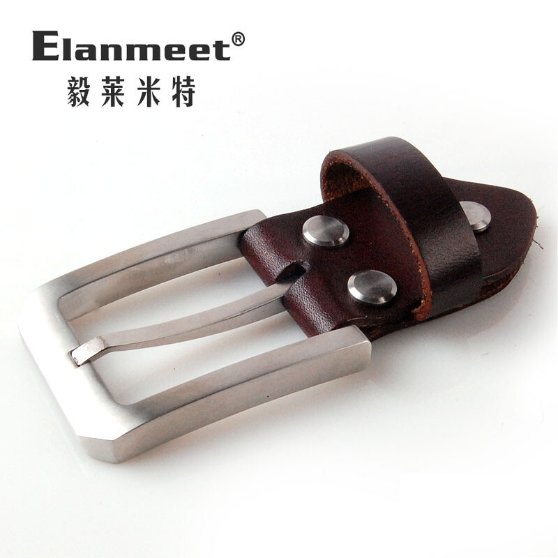 Elanmeet69 304不锈钢针扣扣头男士皮带头腰带头配件内径3.5cm G69菱角咖色3.5cm
